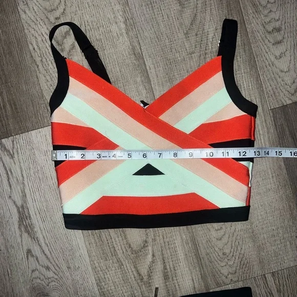 Bebe Bodycon Striped Two Piece Set Size M - Picture 9 of 13